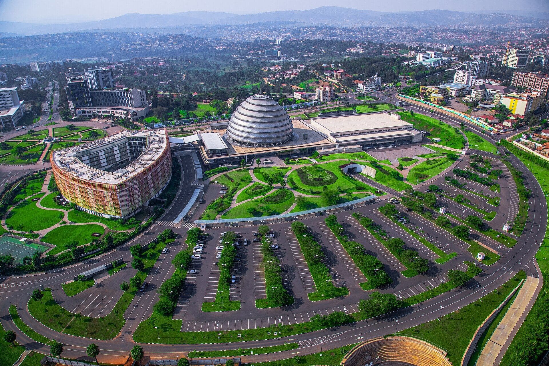 Le Kigali Convention Centre vu du ciel